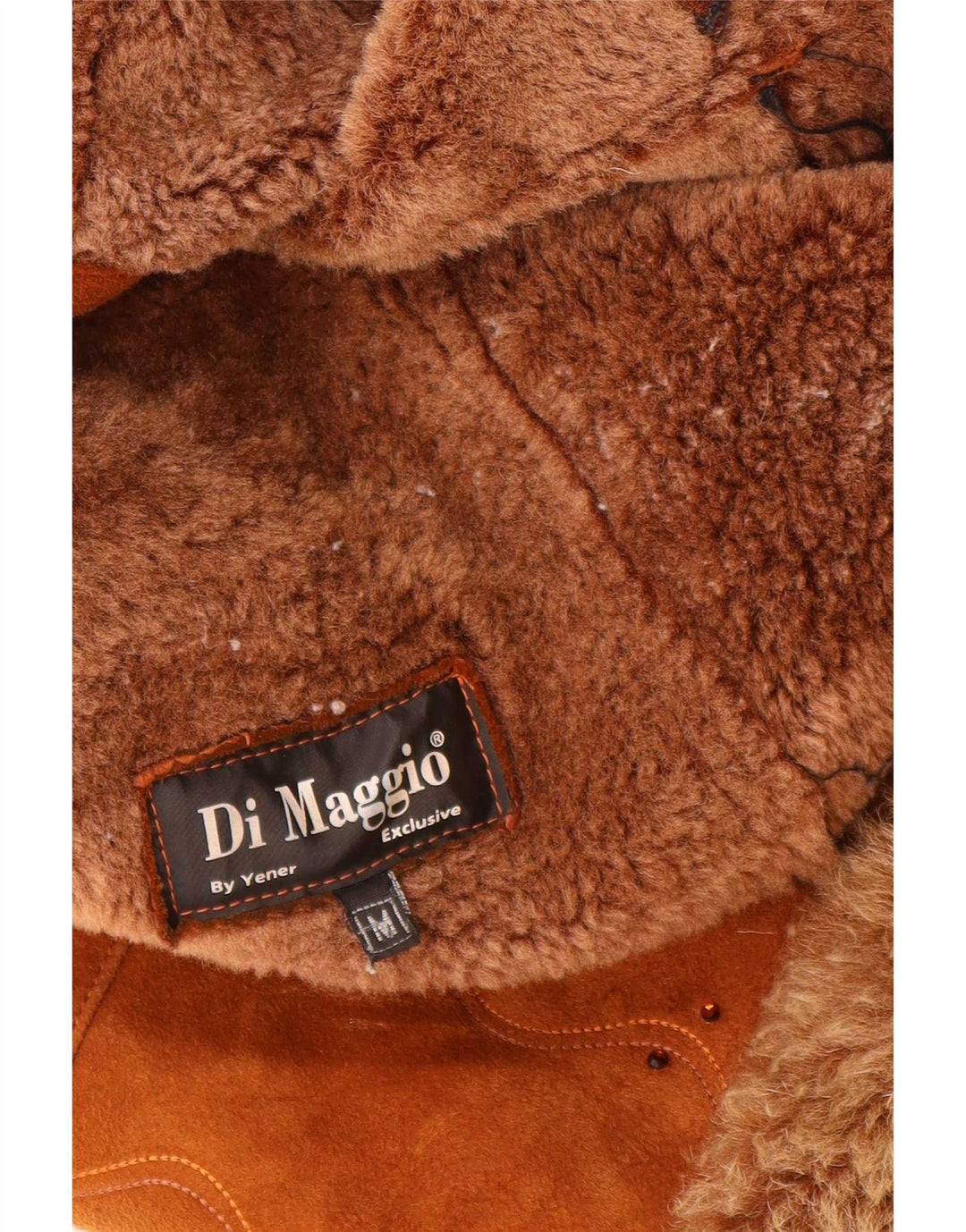 Vintage Damen Shearling Jacke UK 12 Mittelbraunes Leder