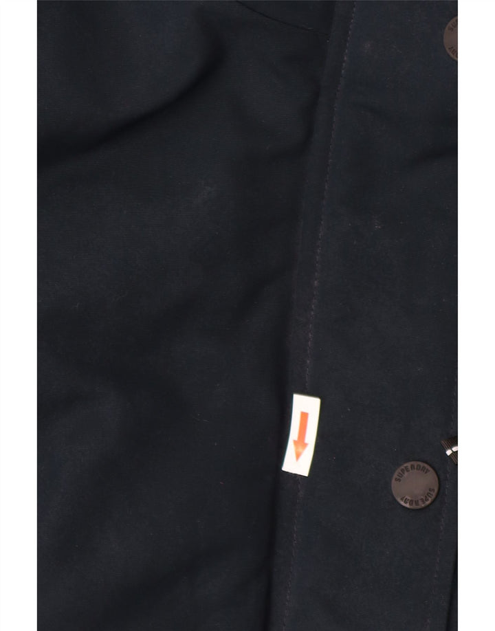 Superdry Wattierte Damenjacke mit Kapuze, UK 10, Größe S, Marineblau, Polyester