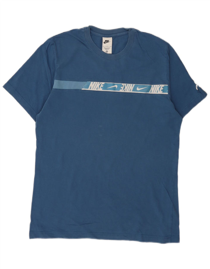 Nike Herren-T-Shirt mit Grafik, mittelblaue Baumwolle