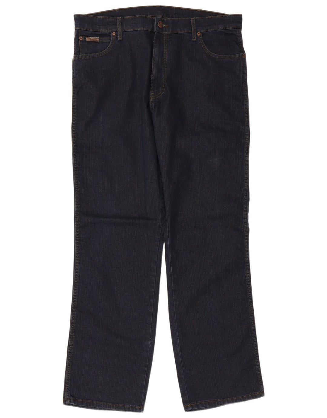 WRANGLER Herren Straight Jeans W38 L32 Marineblaue Baumwolle