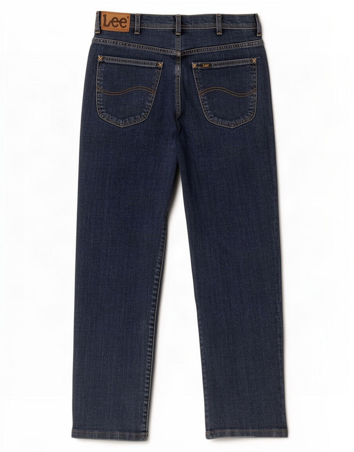 Lee Herren Brooklyn Straight Jeans W34 L30 Marineblaue Baumwolle