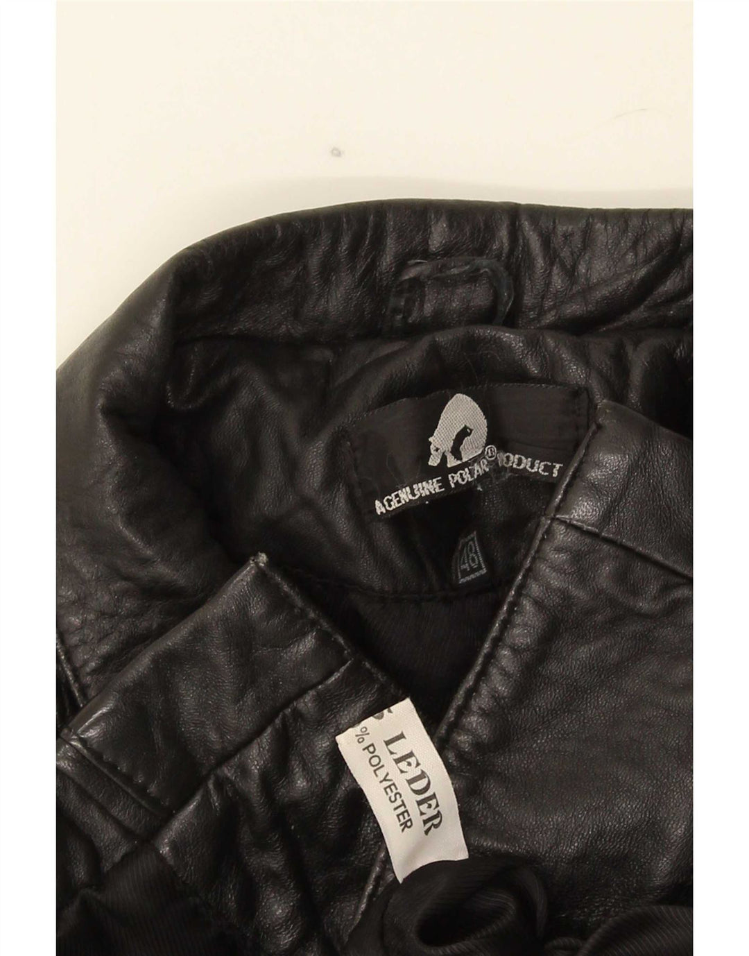 Vintage Damen Lederjacke IT 48 XL Schwarzes Leder