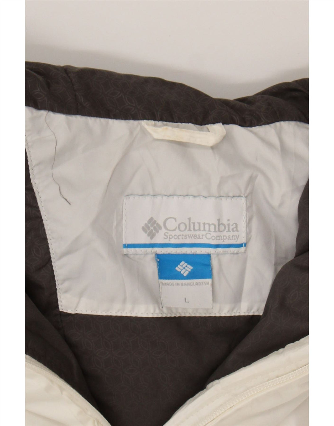 COLUMBIA Womens Hooded Padded Jacket UK 16 Large White Polyester Vintage Columbia and Second-Hand Columbia from Messina Hembry 