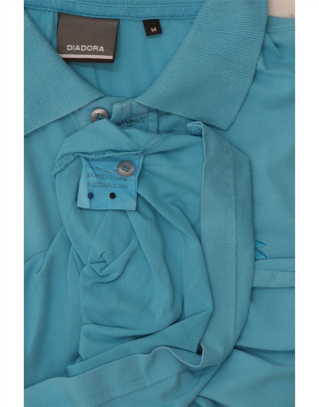 Diadora Herren-Poloshirt aus mittelblauer Baumwolle