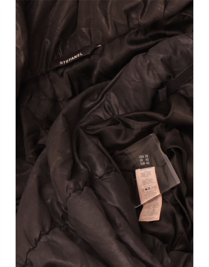 Stefanel Wattierter Damenmantel IT 42 Mittelschwarzes Polyester