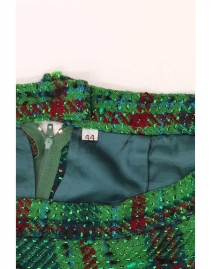 Vintage Damen Bleistiftrock IT 44 Medium W28 Grün kariert