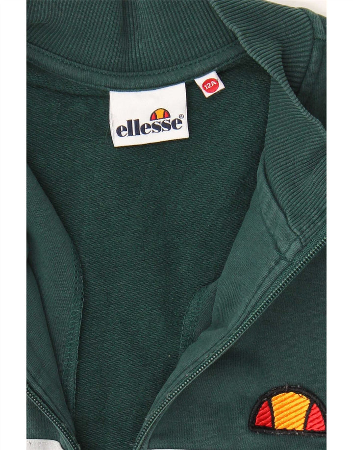 Ellesse Jungen-Trainingsanzug-Top-Jacke, 11–12 Jahre, grüner Farbblock