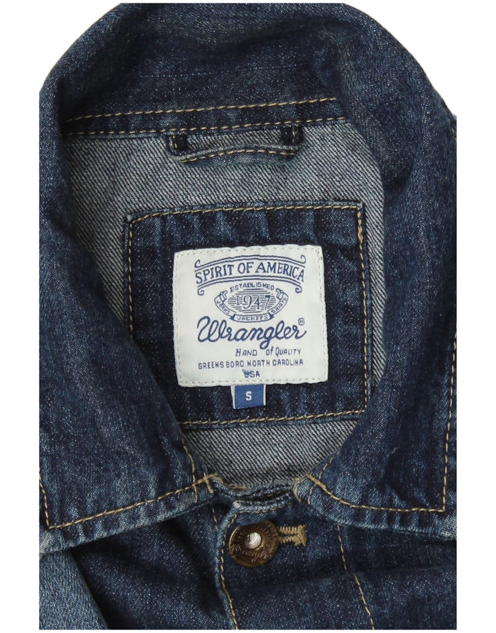 Wrangler Herren Jeansjacke UK 36 Small Marineblaue Baumwolle
