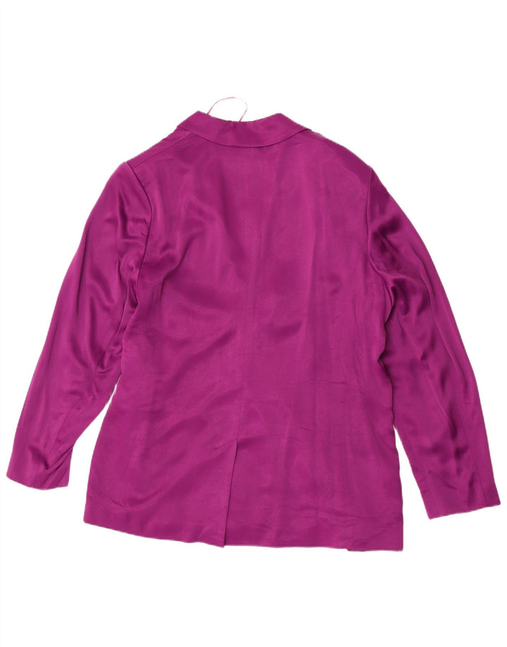 Marks & Spencer Damen 1-Knopf-Blazerjacke UK 16 Large Lila Viskose