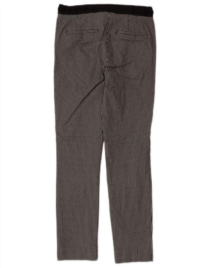 Schmale, kurze Hose von Zara für Damen, mittelgroß, W28, L25, schwarze Gingham-Viskose