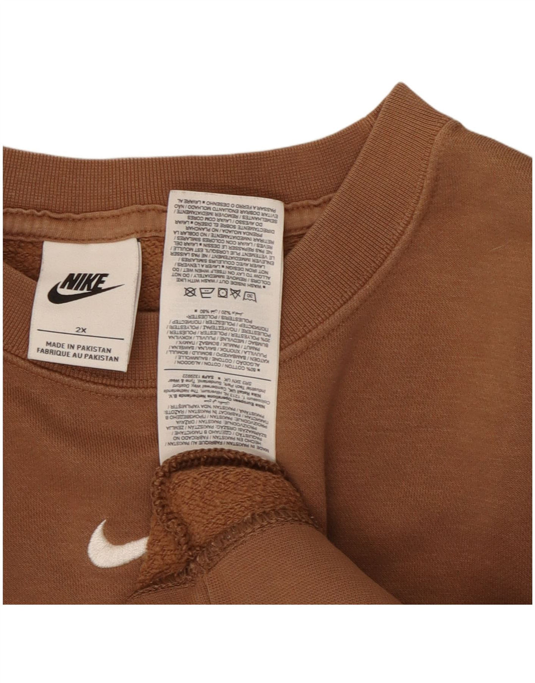 NIKE Damen-Sweatshirt in Übergröße, Größe 20, 2XL, braun, Baumwolle