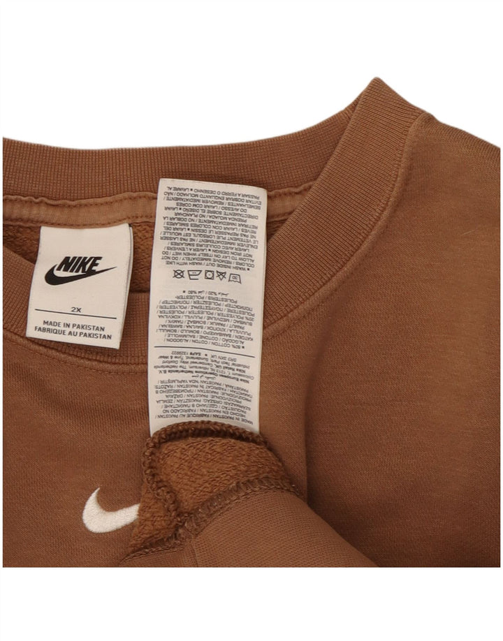 NIKE Damen-Sweatshirt in Übergröße, Größe 20, 2XL, braun, Baumwolle