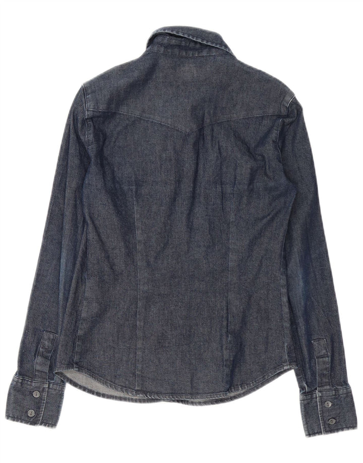 CALVIN KLEIN JEANS Damen Jeanshemd UK 12 Medium Marineblau Baumwolle