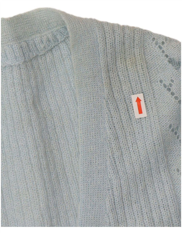 Vintage Damen Cardigan Pullover UK 14 Large Blue Classic