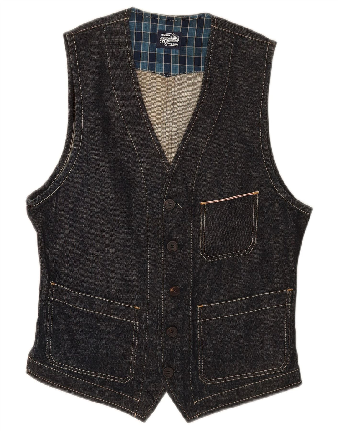 Vintage Herren Jeansweste Klein Marineblau
