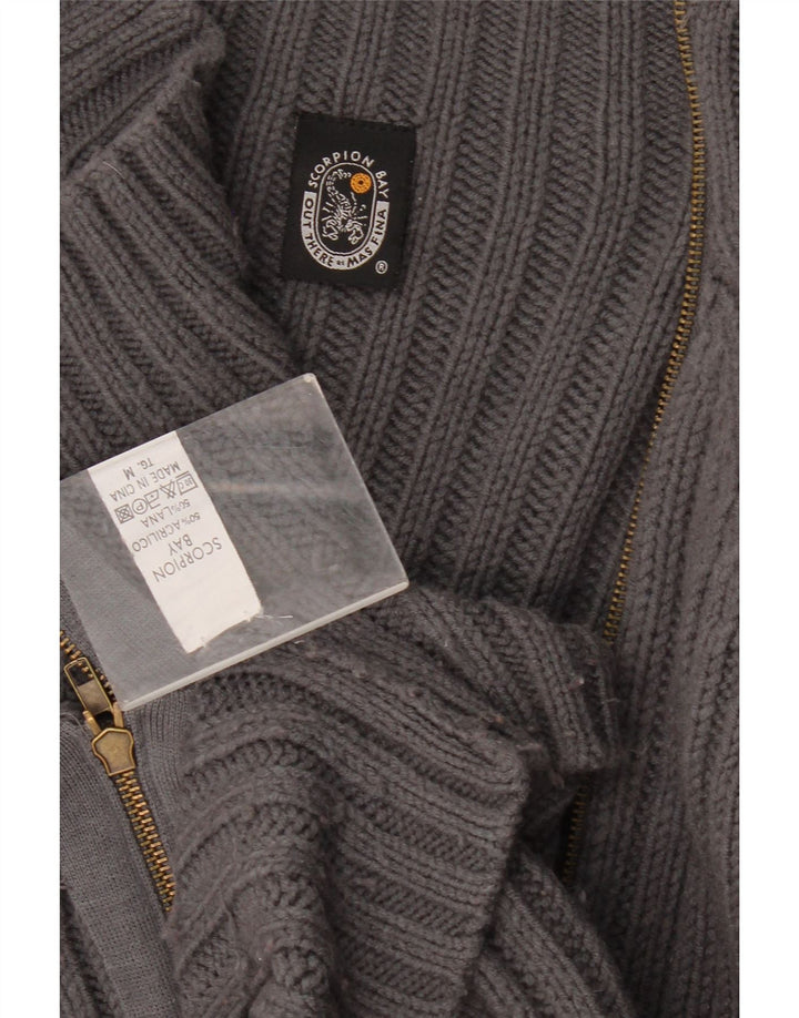 Scorpion Bay Damen-Strickjacke in Übergröße, Gr. 14, Mittelgrau, Acryl