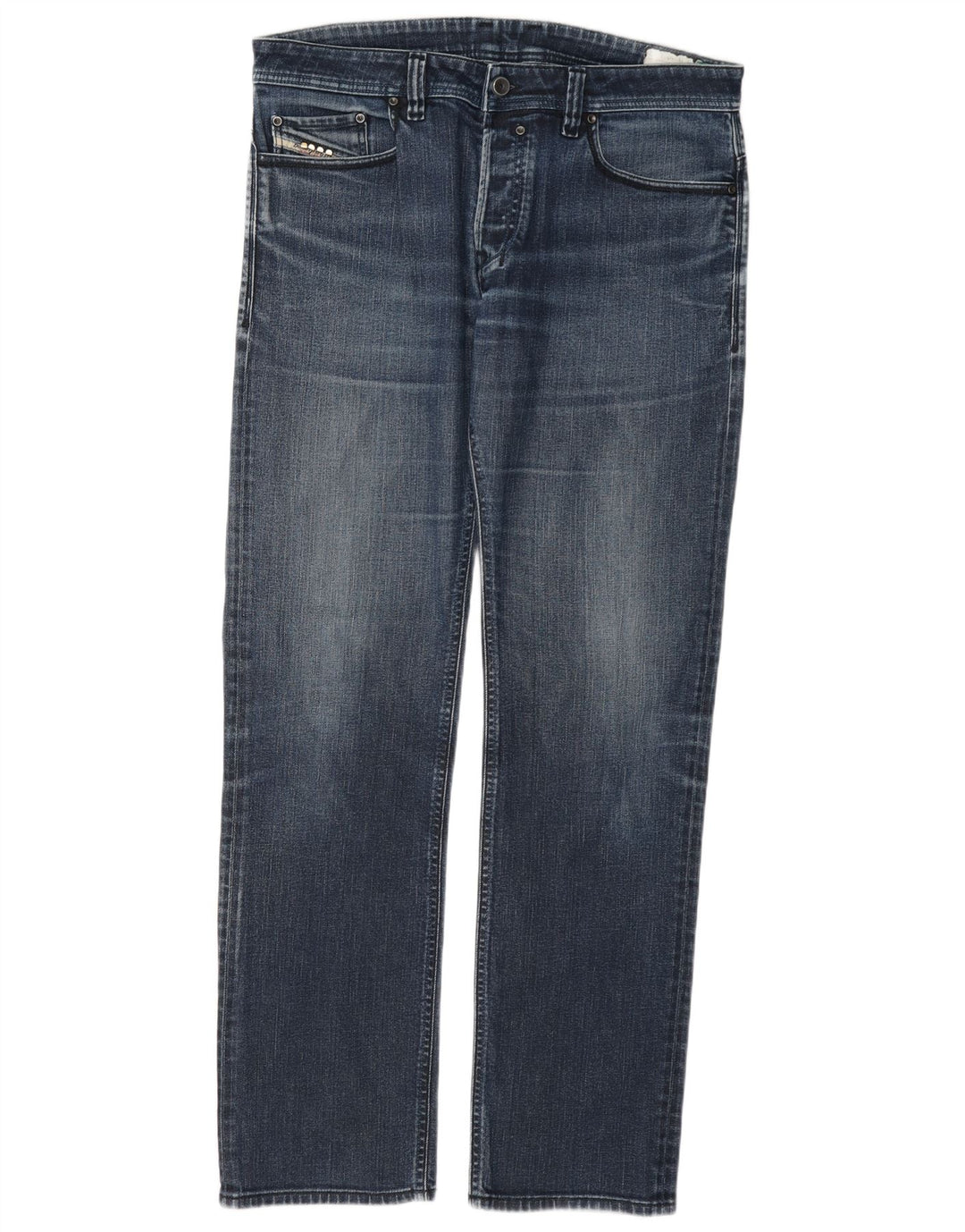 Diesel Herren Straight Jeans W34 L33 Blaue Baumwolle