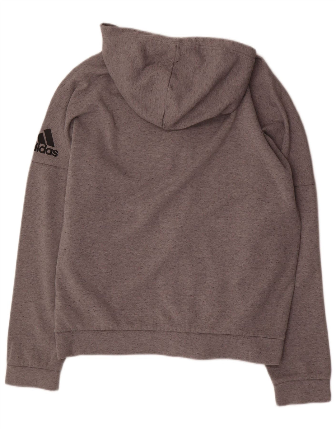ADIDAS Herren-Kapuzenpullover mit Reißverschluss, groß, grau gefleckt