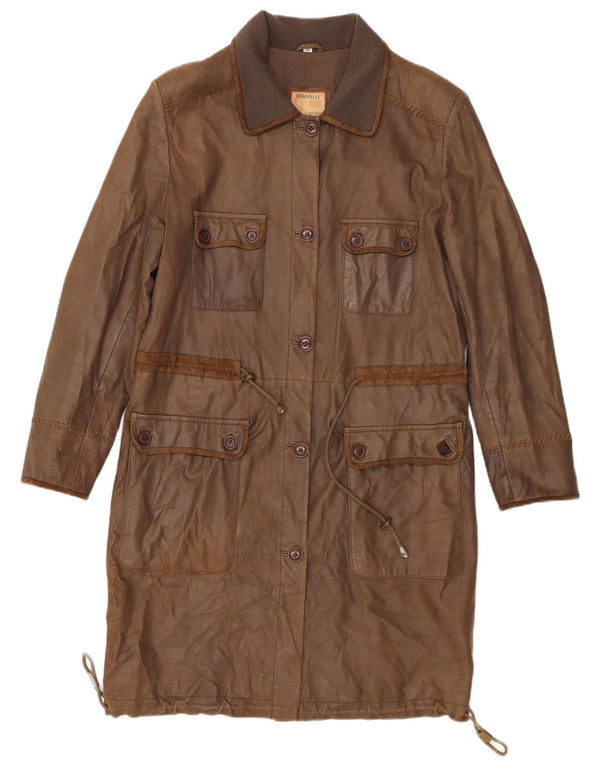 Conbipel Damen Ledermantel IT 46 Large Khaki