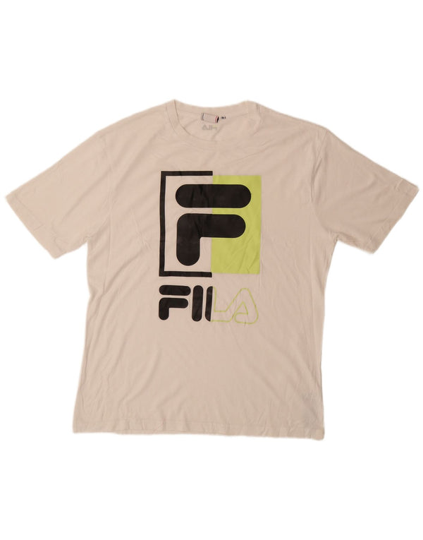 Fila Herren-T-Shirt mit Grafik, mittelweiße Baumwolle