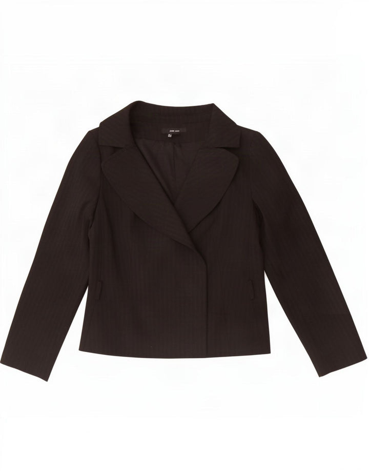 Zara Damen-Blazer-Jacke, UK 14, groß, schwarz gestreift, Polyester