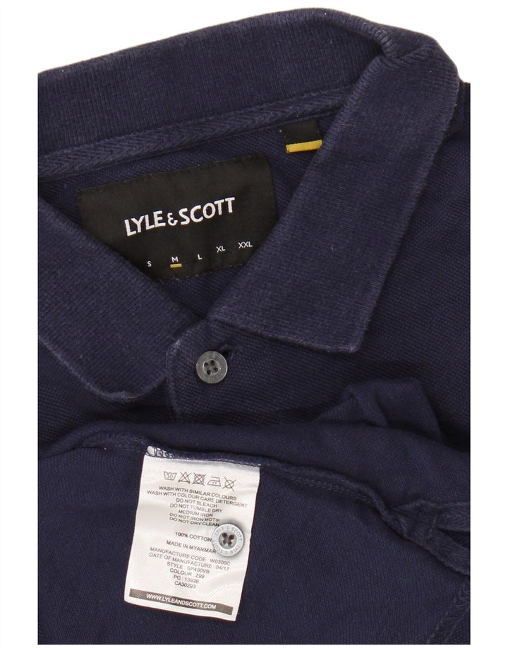 LYLE & SCOTT Herren-Poloshirt, mittelmarineblaue Baumwolle