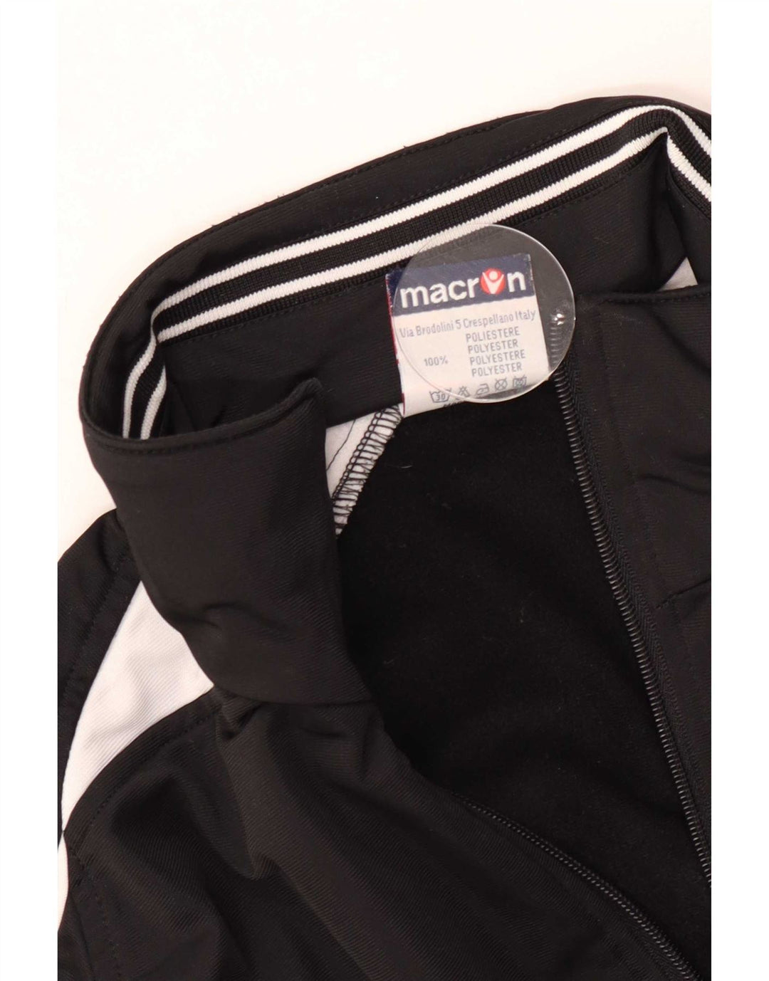 Macron Herren-Trainingsanzugoberteil mit Grafik, groß, schwarzes Farbblock-Polyester