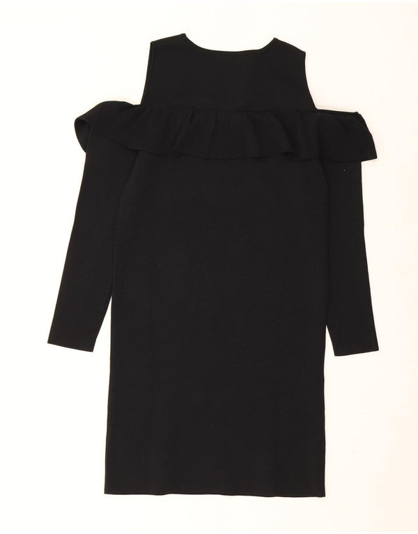 Schulterfreies Hemdkleid von Zara für Damen, UK 12, Mittelschwarzes Nylon