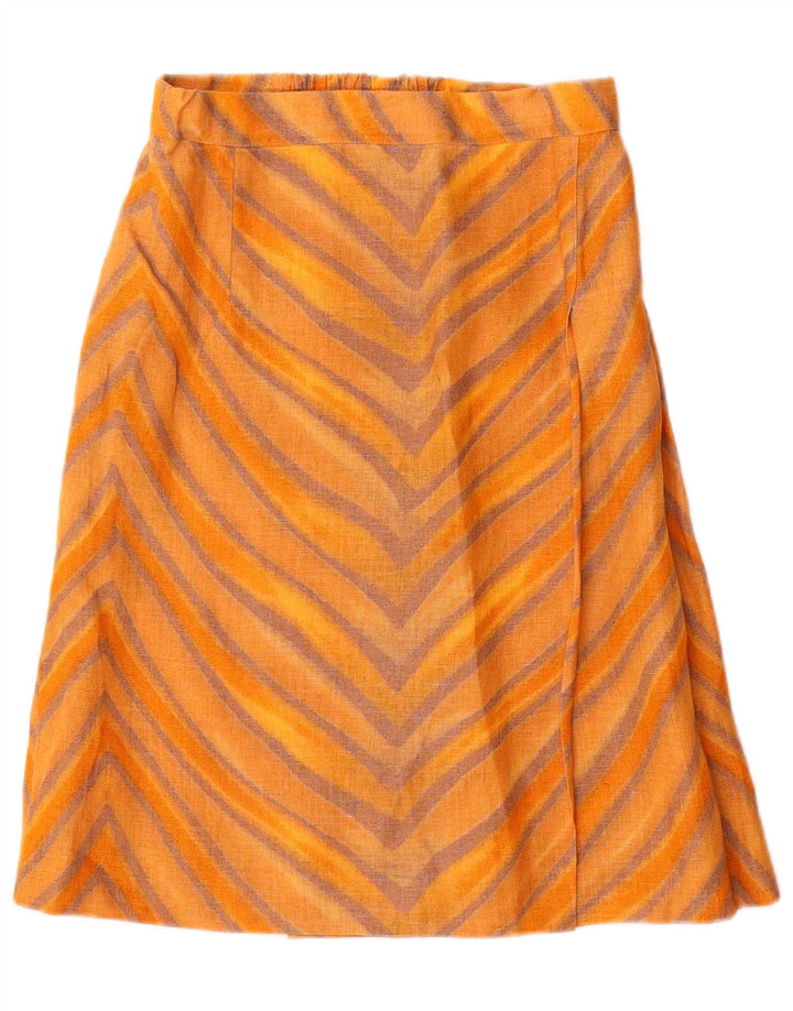 STIZZOLI Damen A-Linienrock IT 42 Medium W28 Orange gestreifte Viskose