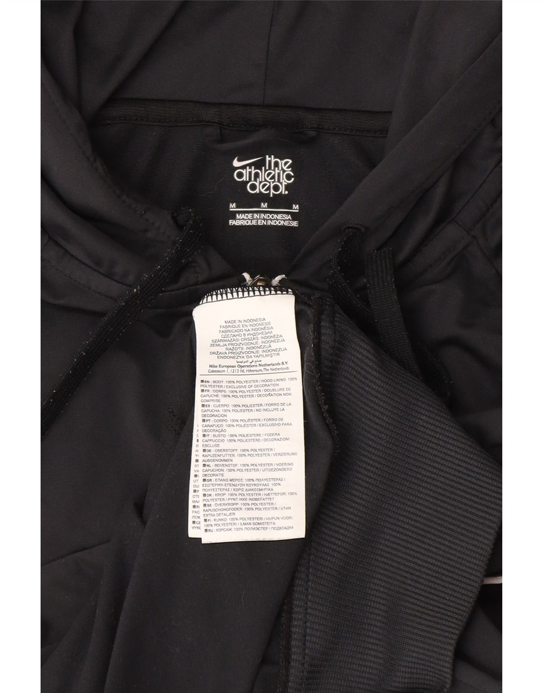 Nike Damen Zip Hoodie Pullover UK 14 Mittelschwarzes Polyester