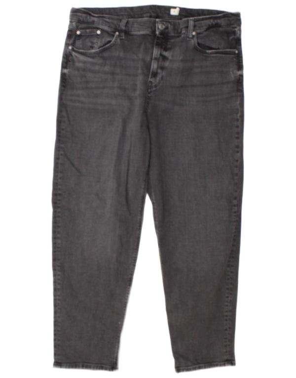 Marks & Spencer Damen Tapered Jeans UK 20 2XL W38 L29 Graue Baumwolle