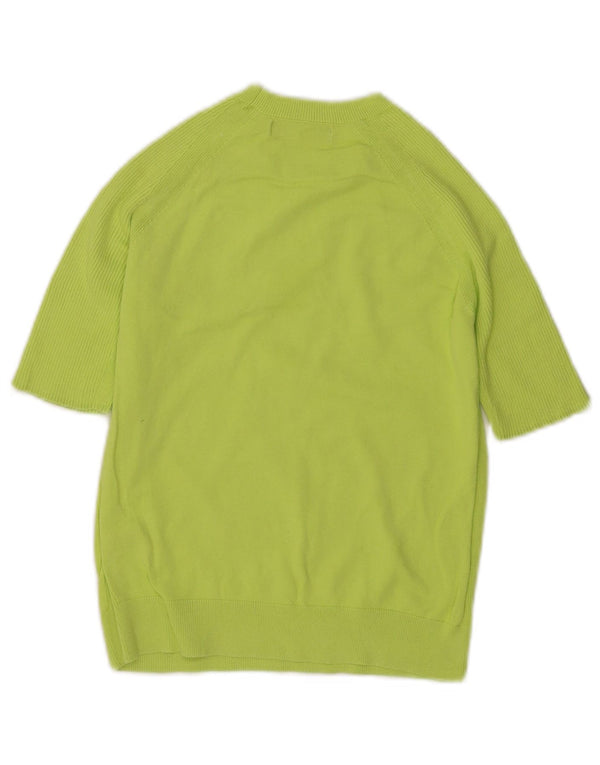 Marks & Spencer Damen-Pullover, kurzärmelig, Rundhalsausschnitt, Gr. 6, XS, Grün