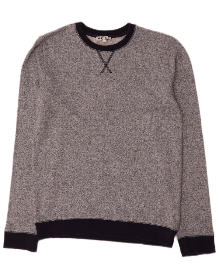 Reiss Herren-Sweatshirt-Pullover, klein, grau gefleckte Viskose