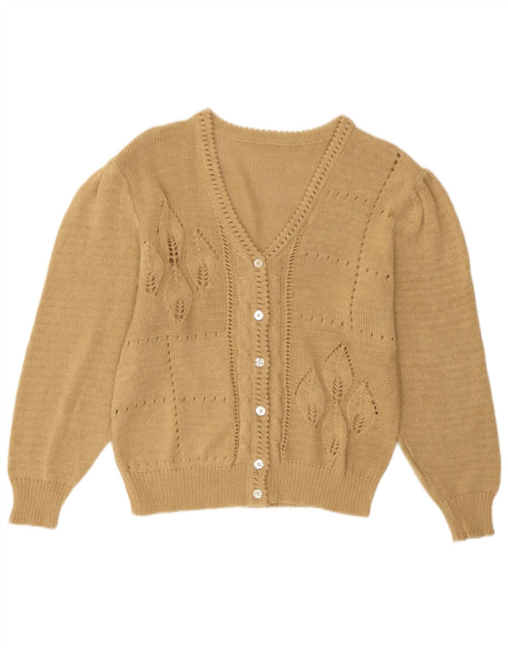 Vintage Damen Cardigan Pullover UK 14 Medium Beige