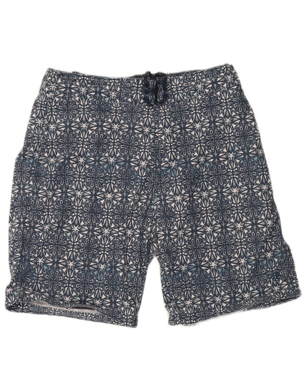Fat Face Herren-Badeshorts aus mittlerer marineblauer geometrischer Baumwolle