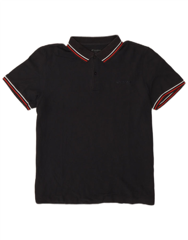 Lotto Herren Poloshirt XL Schwarz gestreift