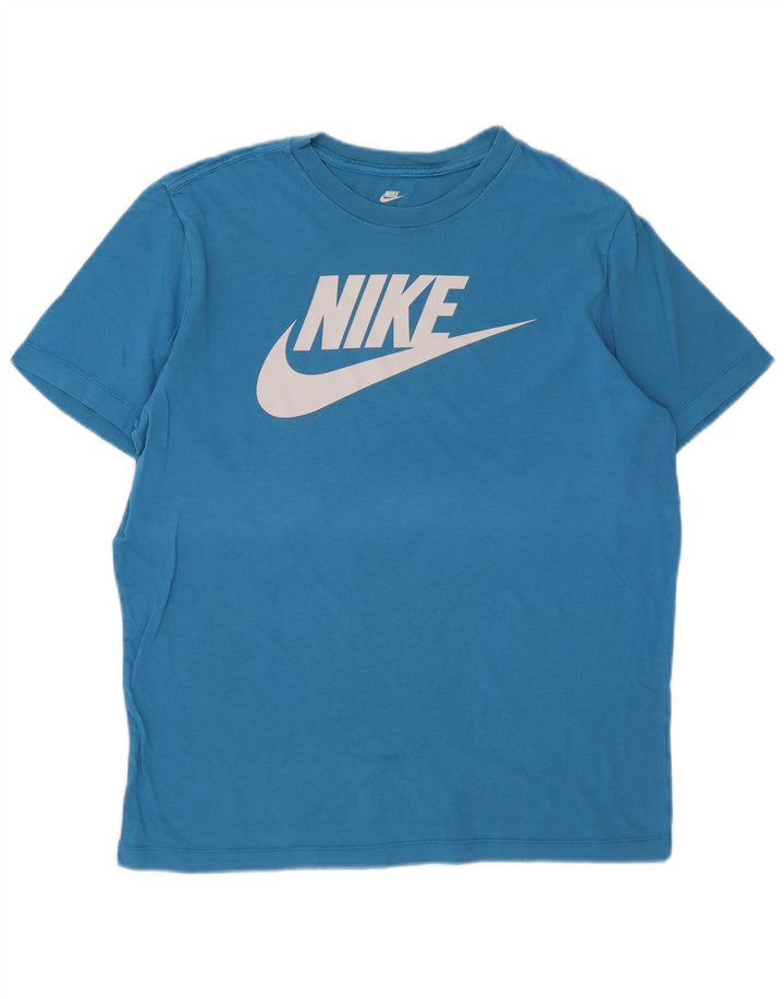 Nike Herren Grafik-T-Shirt-Oberteil Mittelblau