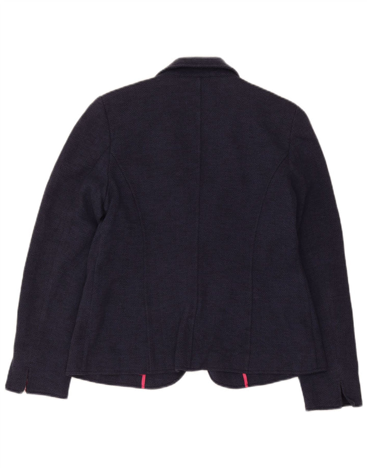 Joules Damen-Blazerjacke mit 1 Knopf, Gr. 14, Marineblau, Fischgrätenmuster