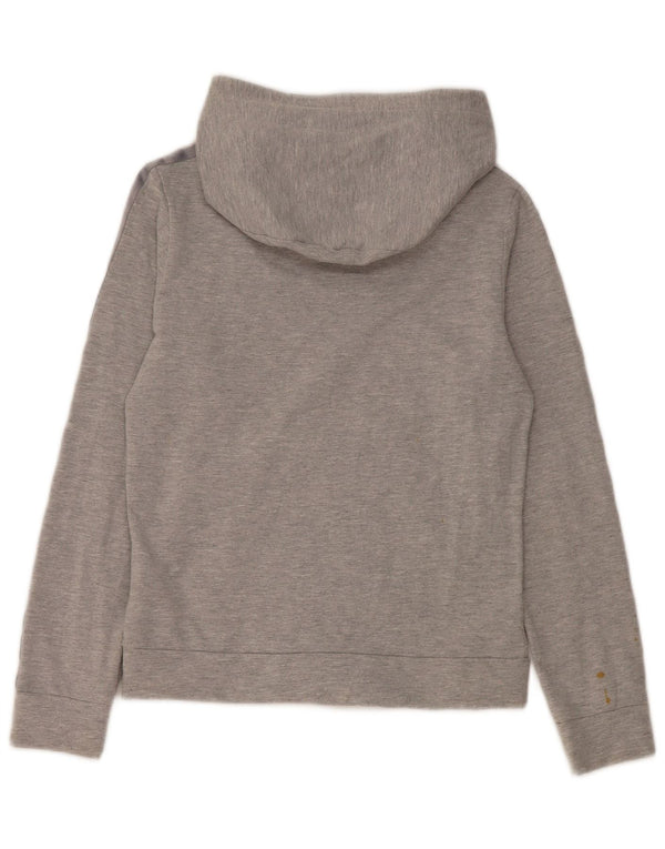 Adidas Damen Kapuzenpullover UK 12 Mittelgraue Baumwolle