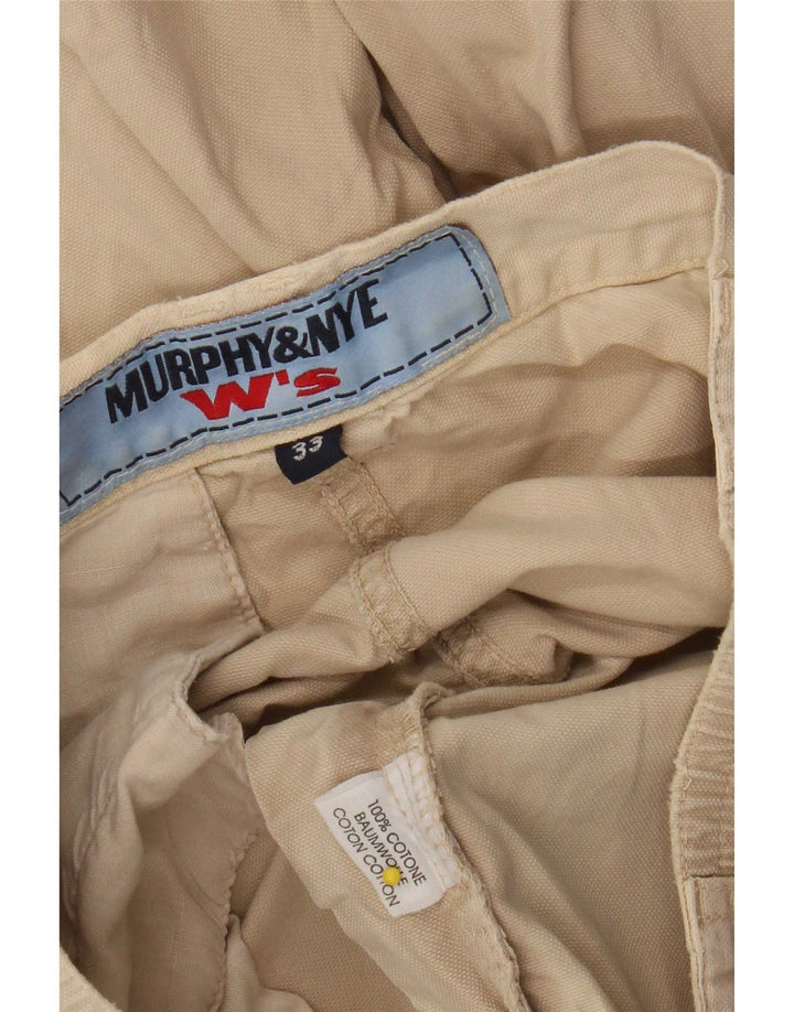 Murphy & Nye Damen Cargoshorts W33 Large Beige Baumwolle