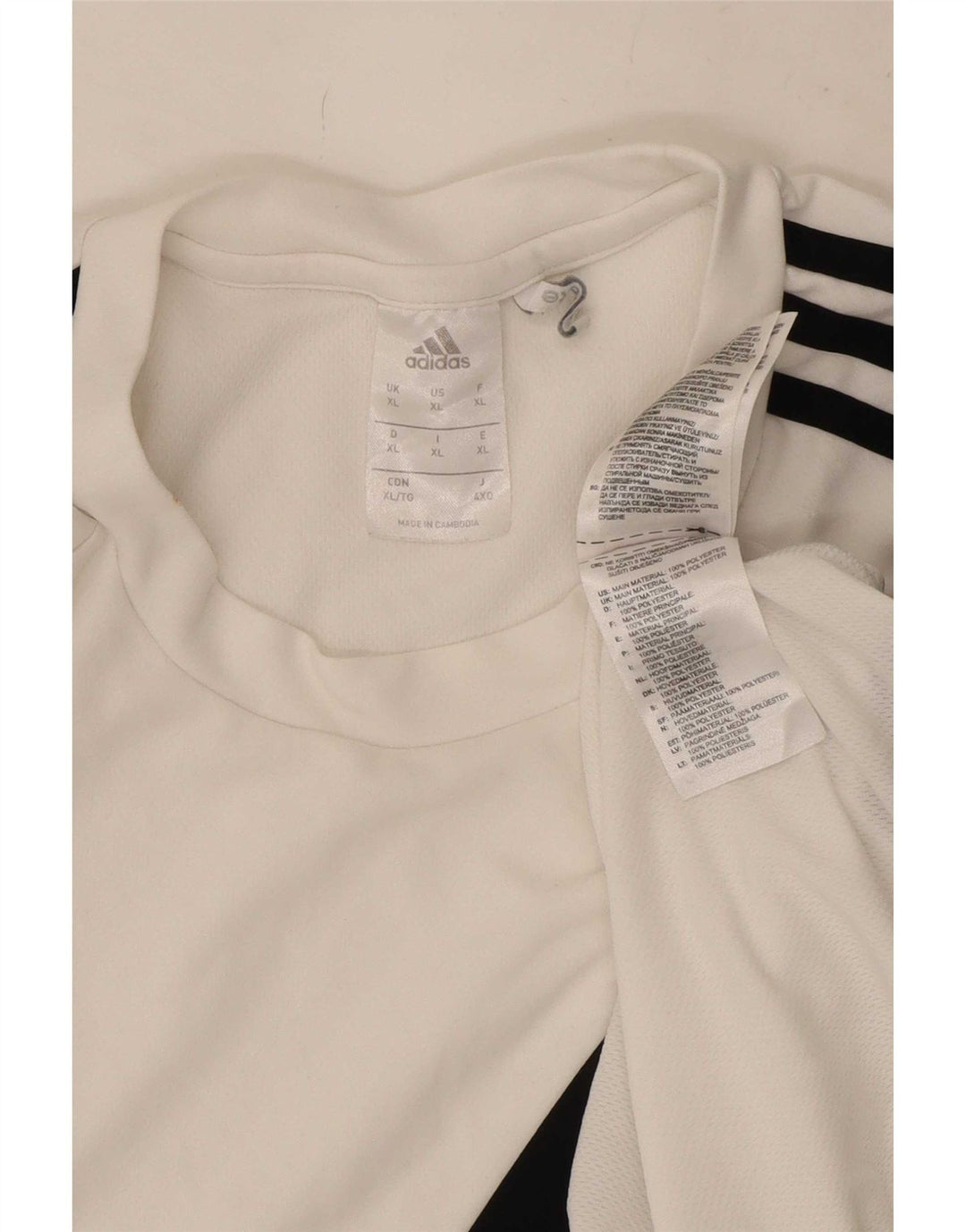 Adidas Herren Climalite T-Shirt Top XL Weiß Colourblock Polyester