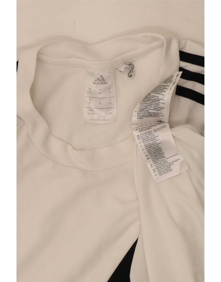 Adidas Herren Climalite T-Shirt Top XL Weiß Colourblock Polyester
