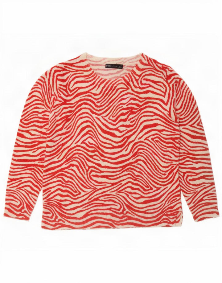 Marks & Spencer Damen-Pullover mit U-Boot-Ausschnitt, Gr. 14, Mittelrot