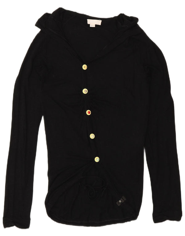 Diesel Damen Longline-Cardigan-Pullover UK 12 Medium Black Rayon