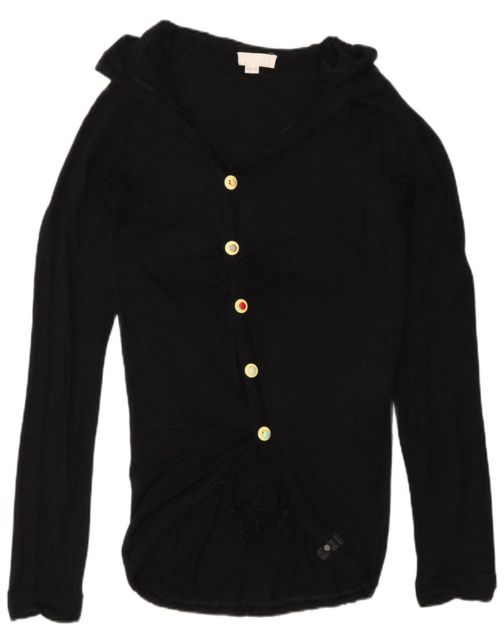 Diesel Damen Longline-Cardigan-Pullover UK 12 Medium Black Rayon