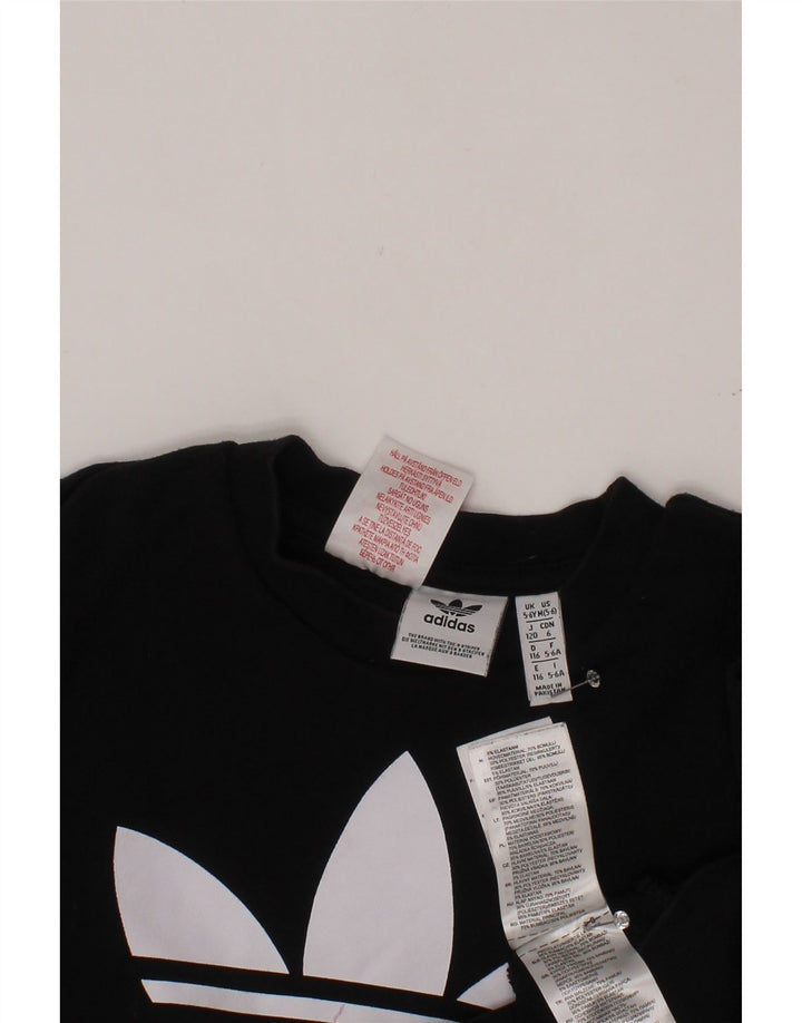 ADIDAS Jungen-Sweatshirt mit Grafik, 5–6 Jahre, schwarze Baumwolle