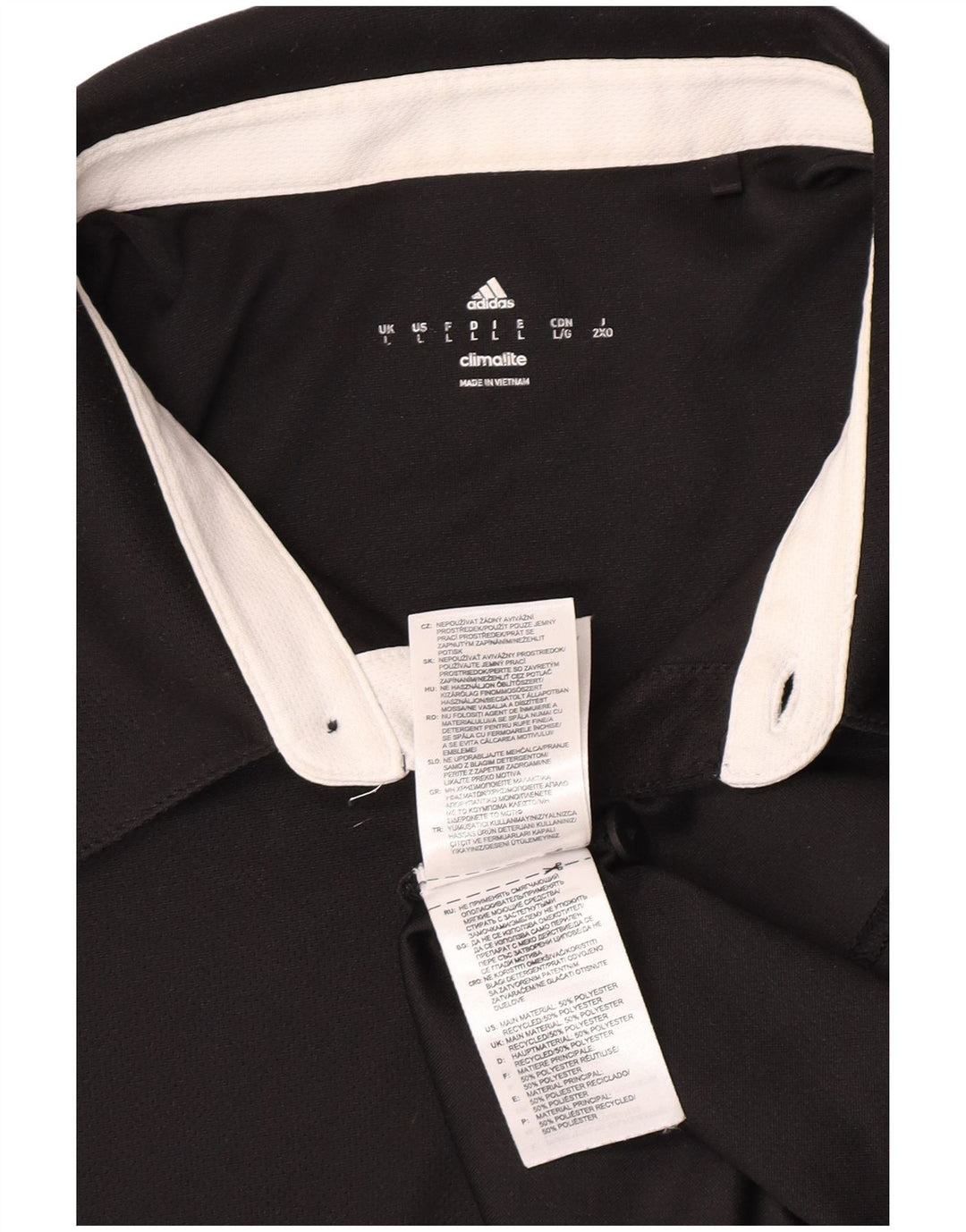 Adidas Herren Climalite Poloshirt Großes schwarzes Polyester