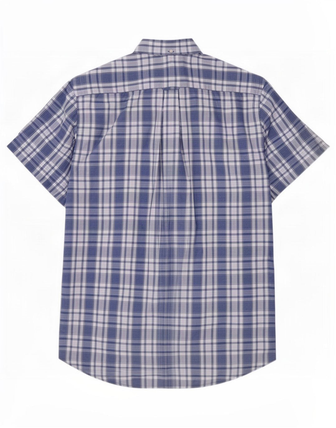 Gant Herren-Hemd, kurzärmelig, normale Passform, Größe 41/42, 16 1/2, groß, blau kariert