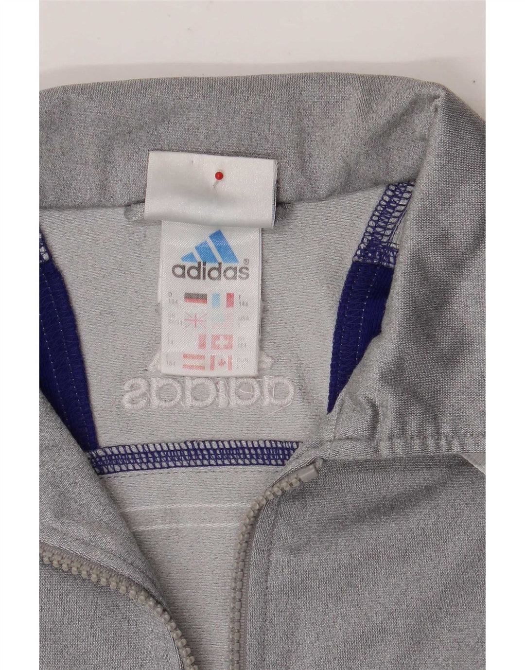Adidas Jungen-Trainingsanzug-Top-Jacke, 13–14 Jahre, graues Colourblock-Polyester