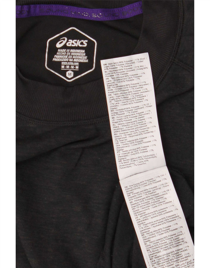Asics Herren-Oberteil, langärmelig, mittelgroß, marineblau geflecktes Polyester